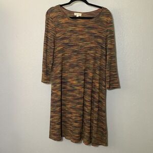 Song‎ n Spirit Earthy Knit Artsy Lagenlook Bohemian Hippie Long Tunic Top L